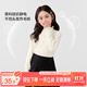 左西女童打底衫半高領(lǐng)長(cháng)袖T恤兒童上衣2025新款女孩保暖衣 奶白色 160