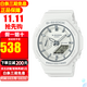 卡西歐（CASIO）手表女農家橡樹(shù)八角形炭纖維防水運動(dòng)女表 消光白GMA-S2100-7A