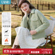 艾蓓怡綠色華夫格雪爾絨棉服女2024秋冬新款夾棉外套短款棉衣溫柔小香風(fēng) 松石綠 XL