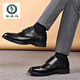 啄木鳥(niǎo)布洛克皮鞋男士真皮秋季新款商務(wù)正裝鞋子男韓版潮流時(shí)尚軟底男鞋 黑色 42