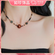 費爾島風(fēng)情項鏈女款新中式棕色復古串珠小眾個(gè)性設計鎖骨鏈配飾 項鏈一條[周長(cháng)38厘米左右]