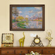 奇瓦麗美式玄關(guān)裝飾畫(huà)梵高豐收手繪油畫(huà)客廳掛畫(huà)風(fēng)景畫(huà)世界名畫(huà)餐廳壁畫(huà) O1款莫奈塞納河畔的春天 70*90cm【推薦墻面寬度130-140】 復古棕框-肌理畫(huà)