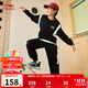 李寧童裝兒童套裝男女小大童運動(dòng)生活系列寬松束腳衛衣套裝YWEV015 黑色/黑色-1 160