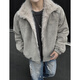 杜小閑座山雕PU皮棉服男冬季新款美式復古工裝棉襖潮流寬松保暖棉衣外套 淺灰色 XL [推薦120-140斤]