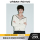 UR【HOT】2025秋季新款女裝學(xué)院海軍領(lǐng)口袋針織開衫UYY950079 米白 S