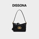 DISSONA迪桑娜女包DD流金腋下包手提單肩包真皮斜挎包時(shí)尚【禮物】 黑色
