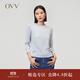 OVV秋冬熱賣(mài)女裝絲羊絨馬鞍肩經(jīng)典圓領(lǐng)七分袖針織衫 淺藍（凈色）B2 S