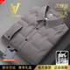 NASAOVER奢侈男士高端羽絨襯衣秋冬商務(wù)翻領(lǐng)加絨保暖襯衫品牌男裝正品外套 高檔灰色【可退貨送運費險】  M 170【100-120斤】
