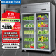 美菱（MeiLing）商用廚房冰箱890升雙門(mén) 全冷藏保鮮陳列柜 飯店后廚餐廳食堂不銹鋼展示柜MCF(L)-1.2LCE70G2MX3