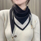 PEARL DIARY保暖護頸針織磁扣三角巾氣質(zhì)百搭圍巾小脖套女韓版護頸百搭脖套女 米黑色