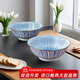 美濃燒（Mino Yaki）日本進(jìn)口陶瓷餐具8英寸藍十草湯碗復古釉下彩2件套