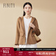 菲妮迪（FINITY）【絨感羊絨】FINITY菲妮迪毛呢外套冬季新款連帽雙面呢大衣女 駝色 M