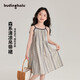布丁哈魯【100%棉】女童連衣裙夏季純棉兒童裙子中大童裝甜美花紋吊帶裙