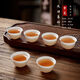 棉小城高骨瓷茶杯薄胎白玉令潮州功夫茶杯描金小巧品茗杯喝茶泡單叢透光 6個(gè)骨瓷純白反口杯【30ml】