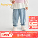 巴拉巴拉【商場(chǎng)同款】寶寶長(cháng)褲女童牛仔褲2025秋季新款花苞泡泡褲 牛仔淺藍88101 100