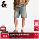 杰克·瓊斯（JACK&JONES）男裝夏季新款百搭休閑男寬松水洗貓須多口袋牛仔短褲225243009 E39中藍(lán)牛仔 M (175)