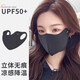 樂(lè )宇軒夏季冰絲防曬口罩男女3D立體無(wú)痕防紫外線(xiàn)高顏值護眼角可水洗口罩 黑色兩只裝