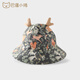 巴厘小豬（BALIPIG）女童帽子夏季寶寶遮陽(yáng)帽洋氣時(shí)尚防曬帽純棉 墨綠 47cm拍前請(qǐng)測(cè)量寶寶頭圍