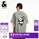 杰克·瓊斯（JACK&JONES）男裝25年棉質(zhì)涼感短袖T恤男士夏季潮流寬松卡通熊貓印花半袖t恤 E05灰綠色 寬松版，卡碼拍小 L 180