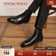 THOM WILLS切爾西男靴煙筒靴厚底真皮英倫中幫皮鞋復古短靴冬季 黑色小牛皮E971-1 41 /7.5碼