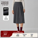 Teenie Weenie小熊簡(jiǎn)約半身裙女2025年春夏新款學(xué)院風(fēng)通勤中長(cháng)款百褶裙女 灰色 S 160