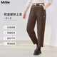 MsShe【480G羊毛呢】大碼女裝2025冬裝胖mm顯瘦寬松高腰長(cháng)褲子女 拿鐵色現貨 4XL