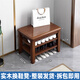 奈作實(shí)木換鞋凳家用可坐鞋柜坐凳一體入戶進(jìn)門(mén)口鞋架多層穿鞋凳收納凳 胡桃色兩層60cm