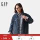 GAP男女裝2025春季新款純棉水洗牛仔服外套寬松基礎款夾克723088 中度水洗 M (170/92A)亞洲尺碼