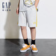 Gap【大小童同款】男童夏純棉logo針織短褲運動休閑兒童裝466674 灰色 120 cm 亞洲尺碼