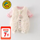 G.duck小黃鴨女童套裝秋冬裝一歲女寶寶衣服兒童加絨打底衫毛毛背帶褲子 白色 100cm 100碼建議2~3歲【 90-】cm