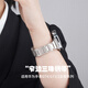 watchbond適用華為gt5表帶watch5女款41mm鋼帶GT5Pro手表gt4表帶智能18mm不銹鋼腕帶夏季女士女生42mm表帶 【窄邊-三珠鋼帶】星光色+銀色接頭 GT5/5Pro/4/Wa