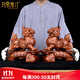 瑪朵維汀實(shí)木雕貔貅擺件工藝品飛天皮丘玄關(guān)客廳辦公室裝飾品店捕開(kāi)業(yè)禮品 小號花梨木一對貔貅【長(cháng)28厘米】