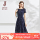 經(jīng)典故事（JANE STORY）經(jīng)典故事優(yōu)雅氣質(zhì)修身雪紡連衣裙2025新款夏季高端復古碎花裙女 M73深藍色 XL