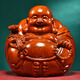 木雕刻彌勒佛風(fēng)水?dāng)[件實(shí)木大肚笑佛客廳辦公室商鋪擺放工藝品 花梨整木精雕彌勒佛高8cm