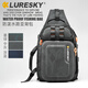 LURESKY高端戶(hù)外防水路亞包多功能插竿背包大容量單肩懸帶包漁具包斜挎包 中灰色