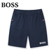 BOSS男士短褲夏季新款純|棉休閑褲時尚BOSS休閑褲沙灘褲 藏青色 2XL 適合33-35褲碼
