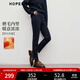 紅袖（hopeshow）復古水洗牛仔褲2025冬季新款女裝拉鏈插袋氣質(zhì)磨毛保暖小腳鉛筆褲 深牛仔藍072 M