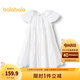 巴拉巴拉女童裙子兒童連衣裙2025新款夏裝中大童純棉甜美A字塔裙 本白10101 170