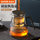 蘇泊爾（SUPOR）磁吸飄逸杯過(guò)濾泡茶壺全玻璃耐高溫一鍵茶水分離神器非按壓 飄逸杯880ml