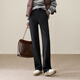 逸陽(yáng)（ESE-Y）加絨窄版西裝直筒褲女2025年冬季顯瘦休閑長(cháng)款小黑褲 黑色 30