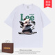 Lee Redpoi短袖T恤男夏季潮牌圓領(lǐng)寬松大碼休閑上衣半袖體恤情侶T恤打底衫 白色 L