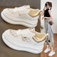 VBMGS牛皮小白鞋女春夏季2026新款內增高百搭厚底透氣運動(dòng)休閑板鞋單鞋 YB316【白色-透氣網(wǎng)面款】 39