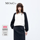MO&Co.衛衣美式復古黑白撞色插肩袖字母刺繡寬松休閑上衣摩安珂 米白色-第2批 S 160