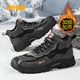 Jeep吉普男鞋秋冬新款棉鞋男皮毛一體休閑鞋加絨加厚中幫徒步登山鞋男 灰色 【皮毛一體】標準運動(dòng)鞋碼 41