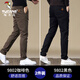 啄木鳥(niǎo)商務(wù)休閑褲男寬松直筒褲子男2025夏季薄款潮牌修身彈力長(cháng)褲 9802咖啡色+9802黑色 31