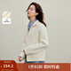 茵曼（INMAN）2025秋冬女裝新款休閑翻領(lǐng)絞花毛衣設(shè)計(jì)感拉鏈針織開衫外套 米杏色 M