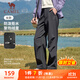 駱駝（CAMEL）加絨傘兵女褲寬松直筒戶(hù)外防潑水運動(dòng)褲 J25CA6L6017 幻影黑 L