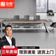 中偉（ZHONGWEI）辦公會議桌科技感長桌插座嵌入式現(xiàn)代簡約接待洽談室桌2.4米
