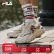 FILA 斐樂(lè )官方女鞋FLUID 5貓爪休閑鞋時(shí)尚復古運動(dòng)鞋女鞋 斑鳩黃/蒼白-TP 37.5
