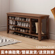 造作紀免安裝全實(shí)木換鞋凳可坐式鞋架家用進(jìn)門(mén)口坐凳鞋柜一體入戶(hù)玄關(guān)凳 胡桃色三層120cm帶靴位